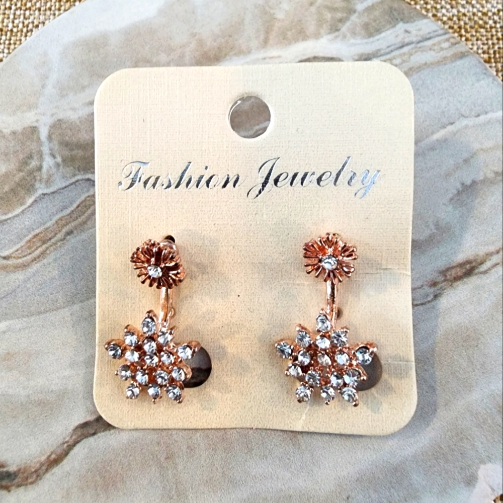 Bling Gold & Rhinestone Earrings